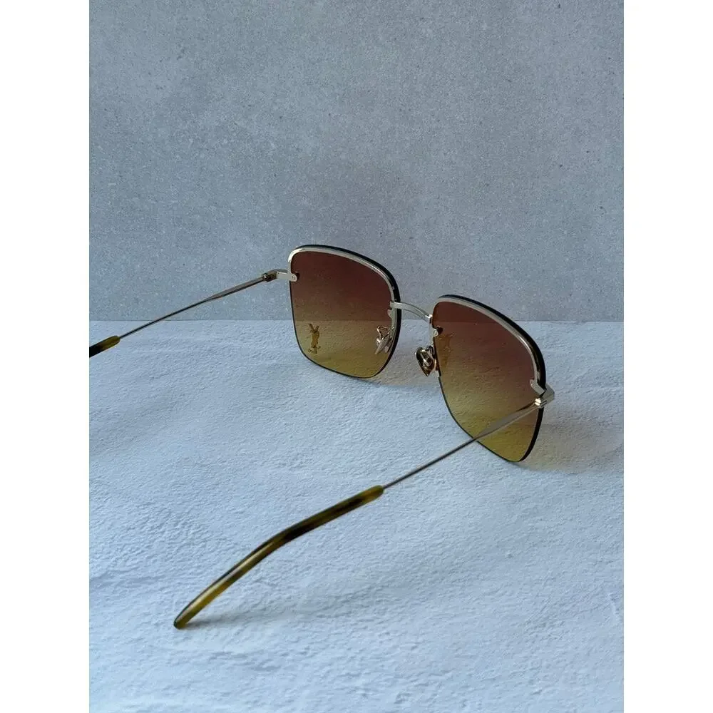 NEW Saint Laurent SL312M Rimless Square Sunglasses in Pink